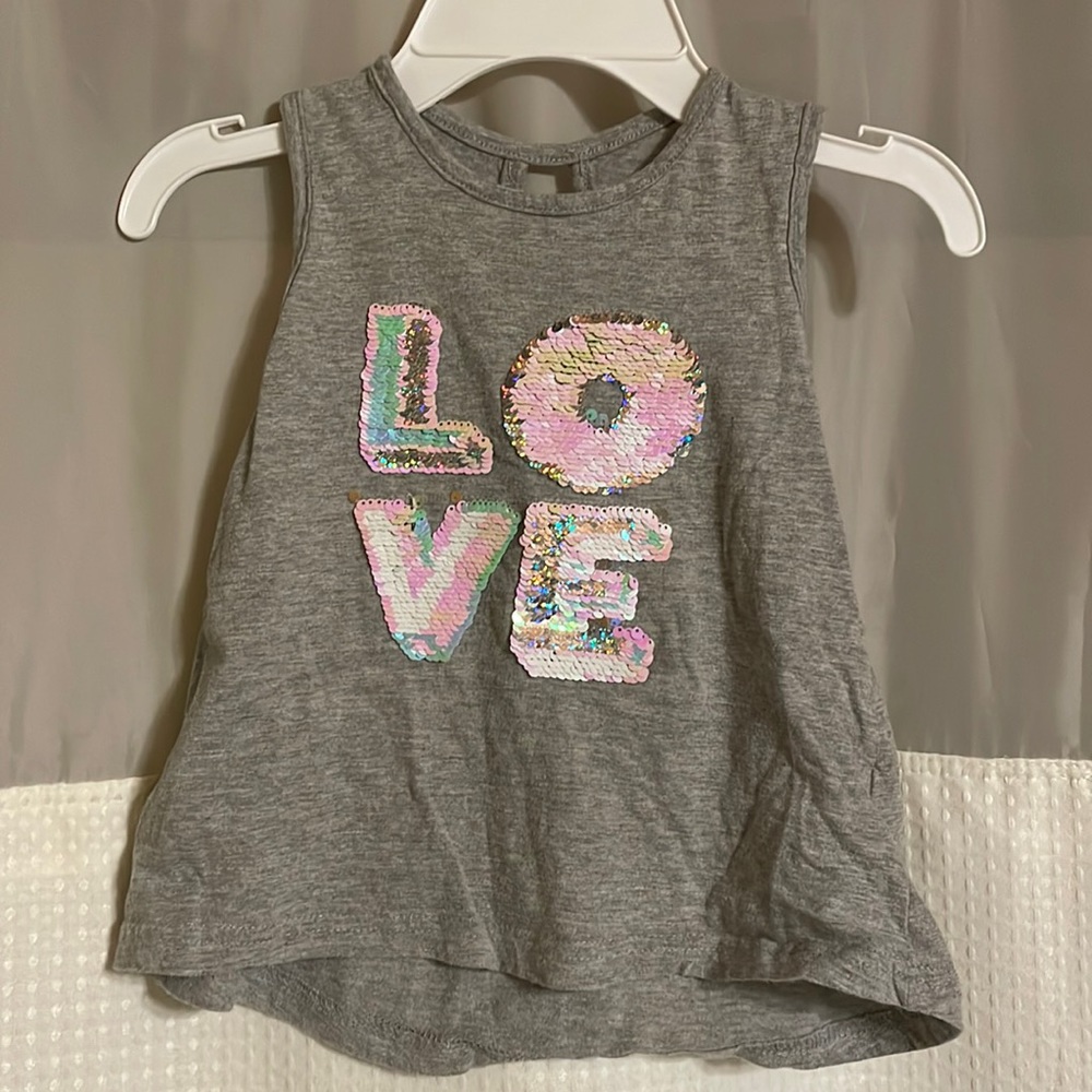 Grey limited too tank top with sequins